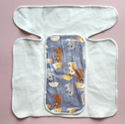 Brolly n Bear PreFlat Nappy with SSA Fabric - Open View - Yoho & Co. NZ