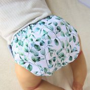 Eucalyptus Escape - Reusable Modern Cloth Nappy with Bamboo Terry Insert